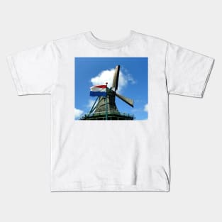 Dutch Windmill and Flag Kids T-Shirt